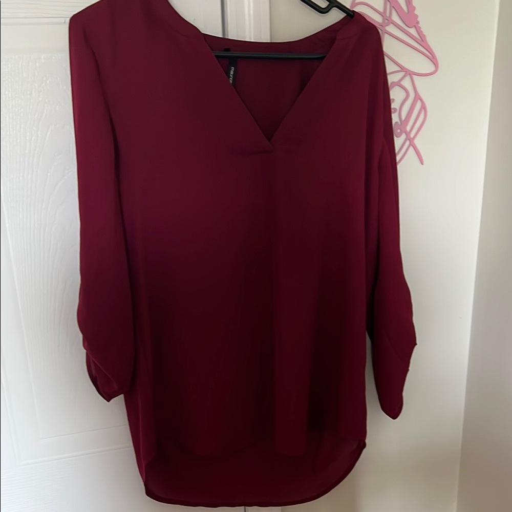 Maurices Deep Burgundy Blouse